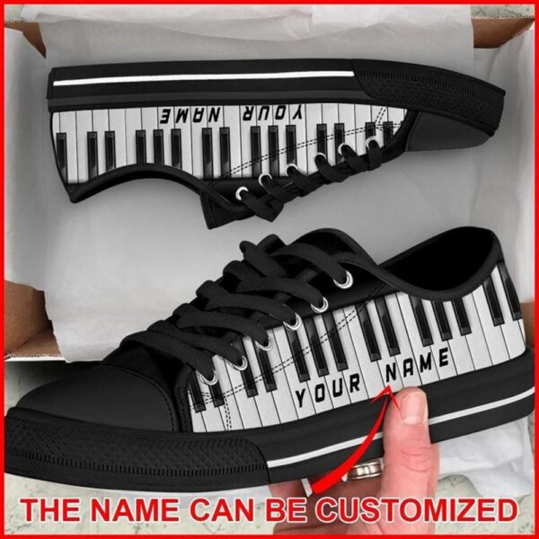 Piano Shortcut Personalized Canvas Low Top Shoes, Low Top Designer Shoes, Low Top Sneakers