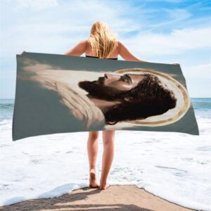 Picture Of Jesus Beach Towel Prints Christian Beach Towel Beach Towel 2 rr8hjr.jpg