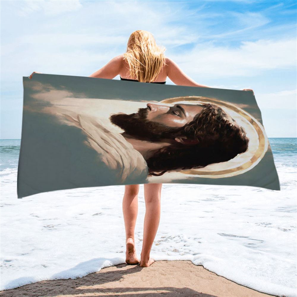Picture Of Jesus Beach Towel Prints, Christian Beach Towel, Beach Towel Picture Of Jesus Beach Towel Prints, Christian Beach Towel, Beach Towel