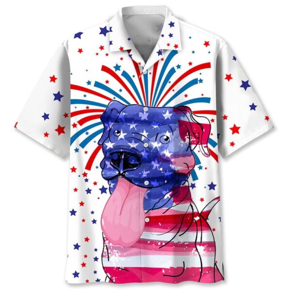 Pit Bull Independence Day Hawaiian Shirt, 4th Of July Hawaiian Shirt, 4th Of July Shirt