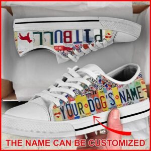 Pitbull License Plates Personalized Canvas Low Top…