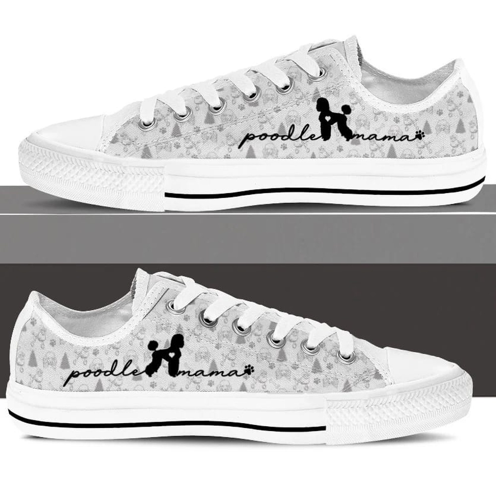 Poodle Low Top Shoes, Dog Memorial Gift, Designer Low Top Shoes, Low Top Sneakers