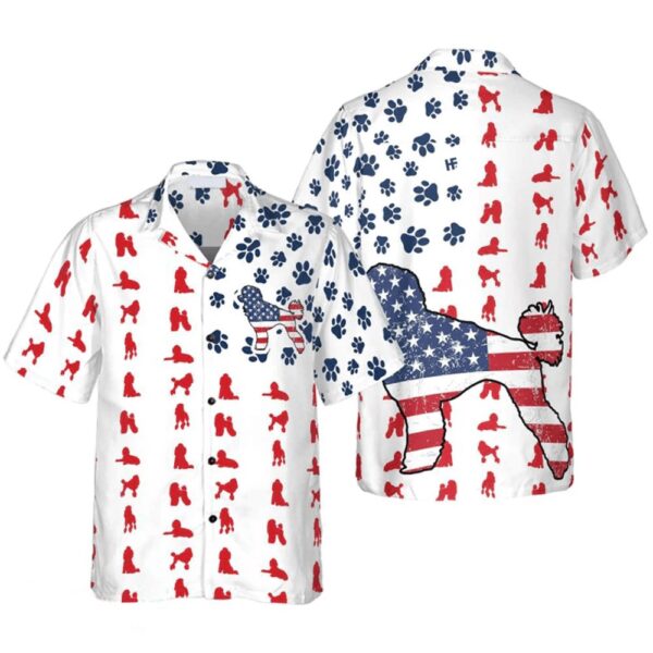 Poodles American Flag Hawaiian Shirt, Gift For Dog Lovers Party, Independence Day, 4th Of July Hawaiian Shirt, 4th Of July Shirt