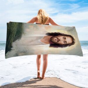 Portrait Of Jesus Beach Towel Pictures Prints Beach Towel 2 glwnk6.jpg