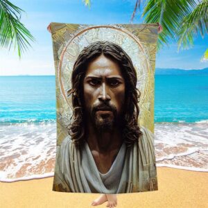 Portrait Of Jesus Christ Beach Towel Pictures…