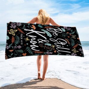 Psalm 4610 Be Still And Know Wildflowers Butterflies Christian Beach Towel Christian Beach Towel Beach Towel 2 o9sfik.jpg