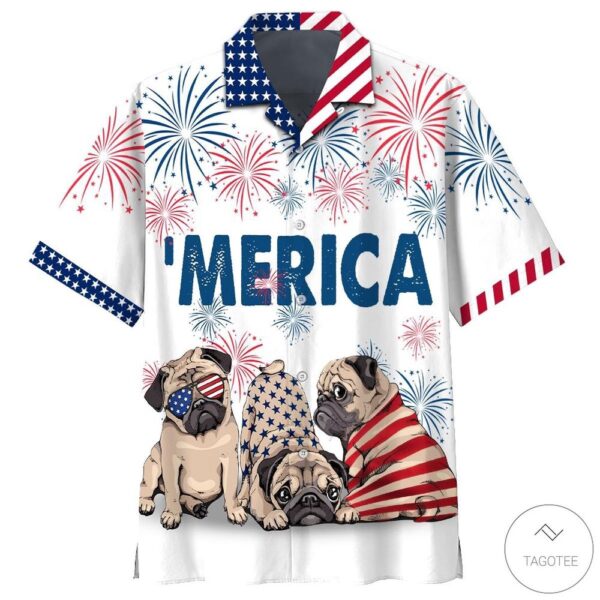 Pug Beers Freedom Celebrating Independence Day Hawaiian Shirt Joy, 4th Of July Hawaiian Shirt, 4th Of July Shirt