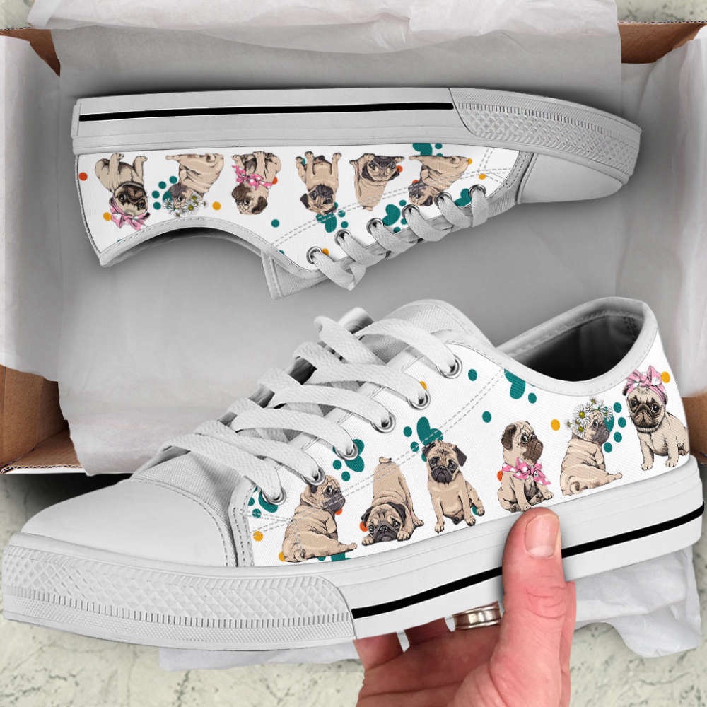 Pug Dog Adorable Low Top Shoes Canvas Sneakers Casual Shoes, Designer Low Top Shoes, Low Top Sneakers Pug Dog Adorable Low Top Shoes Canvas Sneakers Casual Shoes, Designer Low Top Shoes, Low Top Sneakers
