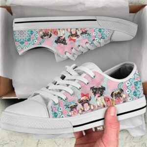 Pug Dog Mandala Pink Canvas Low Top Shoes Low Top Shoes Mens Women Designer Low Top Shoes Low Top Sneakers 2 uhbffz.jpg