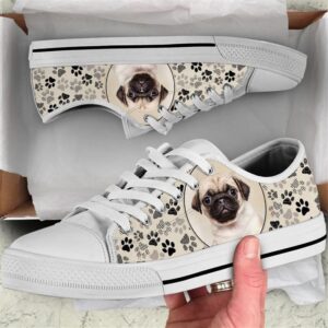 Pug Dog Pattern Brown Canvas Low Top Shoes Low Top Shoes Mens Women Designer Low Top Shoes Low Top Sneakers 2 e5pxno.jpg