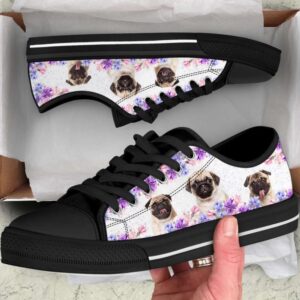 Pug Dog Purple Flower Low Top Shoes Canvas Sneakers Casual Shoes Designer Low Top Shoes Low Top Sneakers 2 iodwxv.jpg