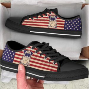 Pug Dog USA Flag Low Top Shoes Canvas Sneakers Casual Shoes Designer Low Top Shoes Low Top Sneakers 2 goljuw.jpg