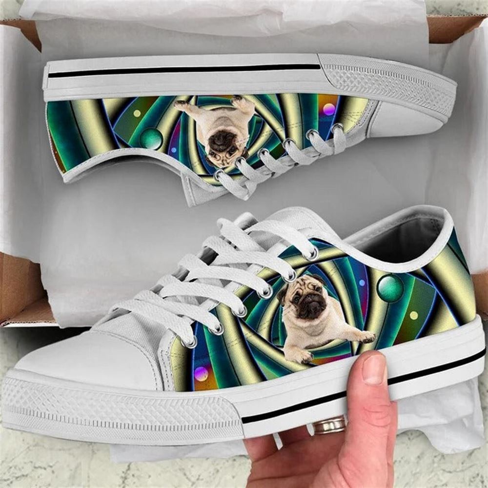Pug dog Geometric Swirl Pattern Decorative Canvas Low Top Shoes, Designer Low Top Shoes, Low Top Sneakers Pug dog Geometric Swirl Pattern Decorative Canvas Low Top Shoes, Designer Low Top Shoes, Low Top Sneakers