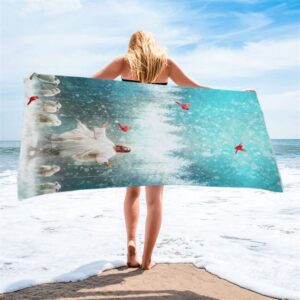 Radiance Jesus And Snow Cardinal Beach Towel Christian Beach Towel Beach Towel 2 m1cof2.jpg