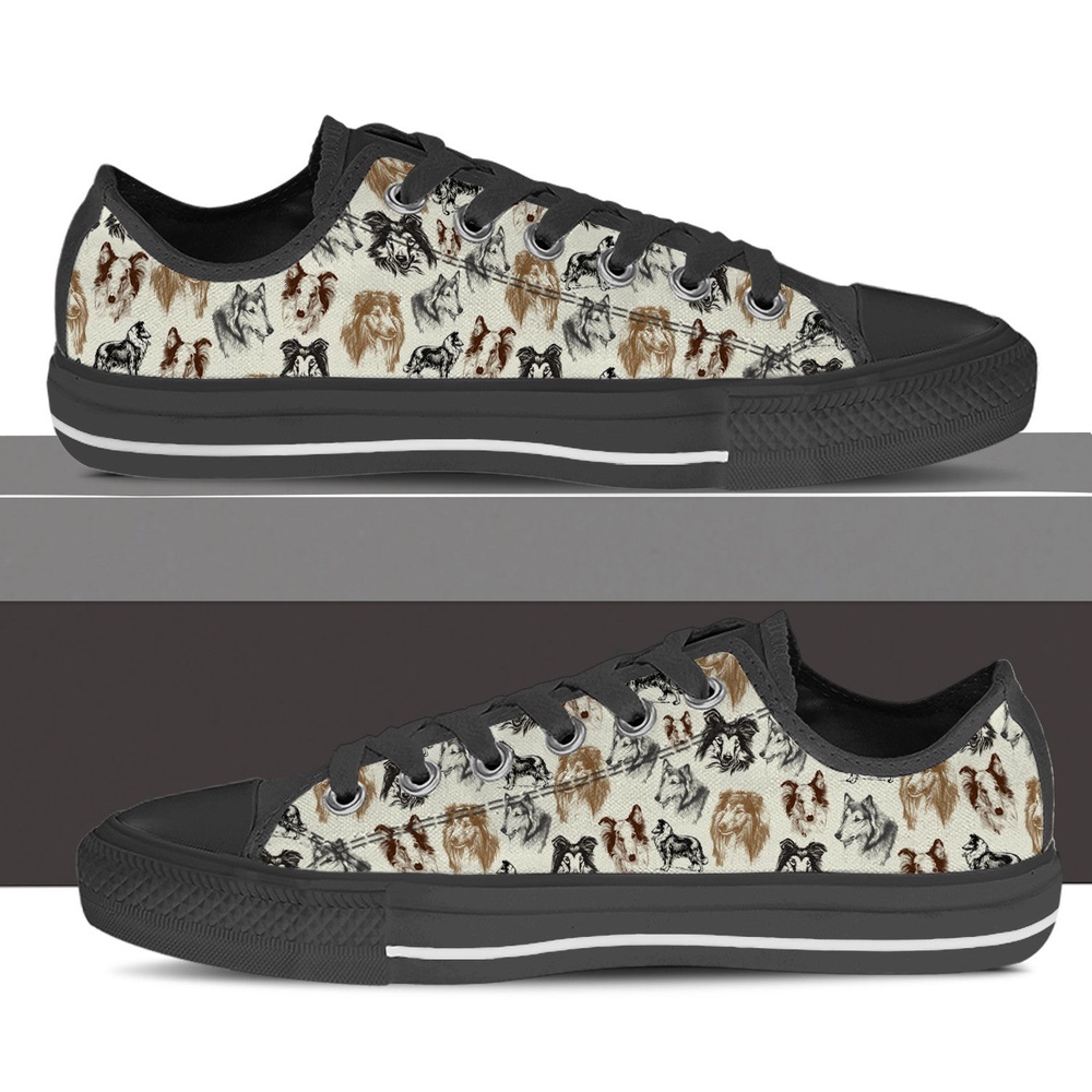 Rough Collie Low Top Shoes, Sneaker For Dog Walking, Designer Low Top Shoes, Low Top Sneakers