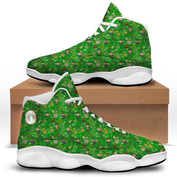 Saint Patrick’s Day Cute Print Pattern White Basketball Shoes, Basketball Shoes, Best Basketball Shoes 2024