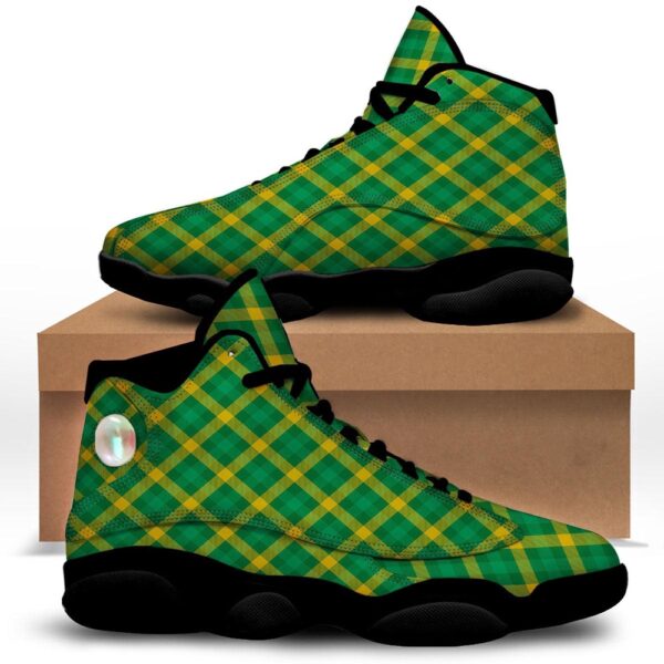 Saint Patrick’s Day Irish Plaid Print Black Basketball Shoes, Basketball Shoes, Best Basketball Shoes 2024