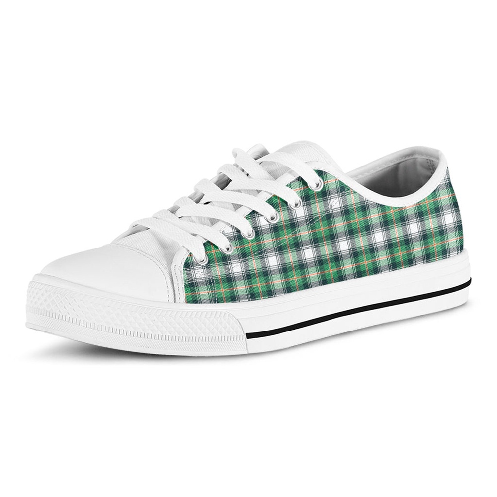 Saint Patrick’s Day Tartan Pattern Print White Low Top Shoes, Low Top Designer Shoes, Low Top Sneakers Saint Patrick’s Day Tartan Pattern Print White Low Top Shoes, Low Top Designer Shoes, Low Top Sneakers