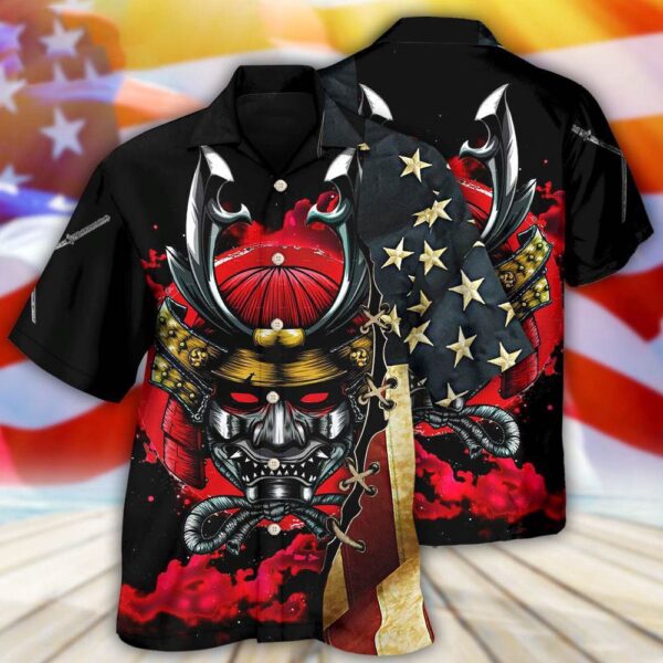 Samurai America Independence Day Hawaiian Shirt, 4th Of July Hawaiian Shirt, 4th Of July Shirt