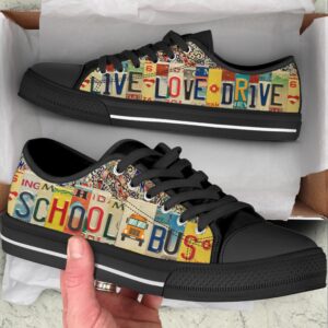 School Bus Live Love Drive License Plates Low Top Shoes Malalan Low Top Designer Shoes Low Top Sneakers 2 mxkqhl.jpg