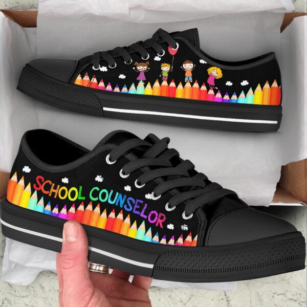 School Counselor Abc Black Low Top Shoes, Low Top Designer Shoes, Low Top Sneakers
