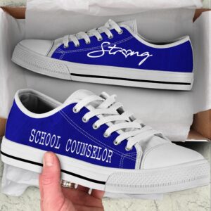School Counselor Strong All Navy Low Top…