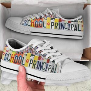 School Principal License Plates Low Top Shoes…