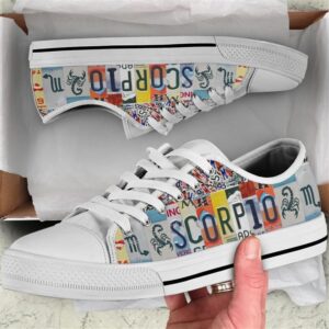 Scorpio License Plates Canvas Low Top Shoes Low Top Designer Shoes Low Top Sneakers 2 x9nawr.jpg