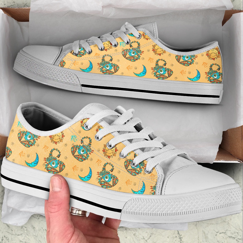 Scorpio Zodiac Fun Pattern Low Top Shoes, Low Top Designer Shoes, Low Top Sneakers Scorpio Zodiac Fun Pattern Low Top Shoes, Low Top Designer Shoes, Low Top Sneakers