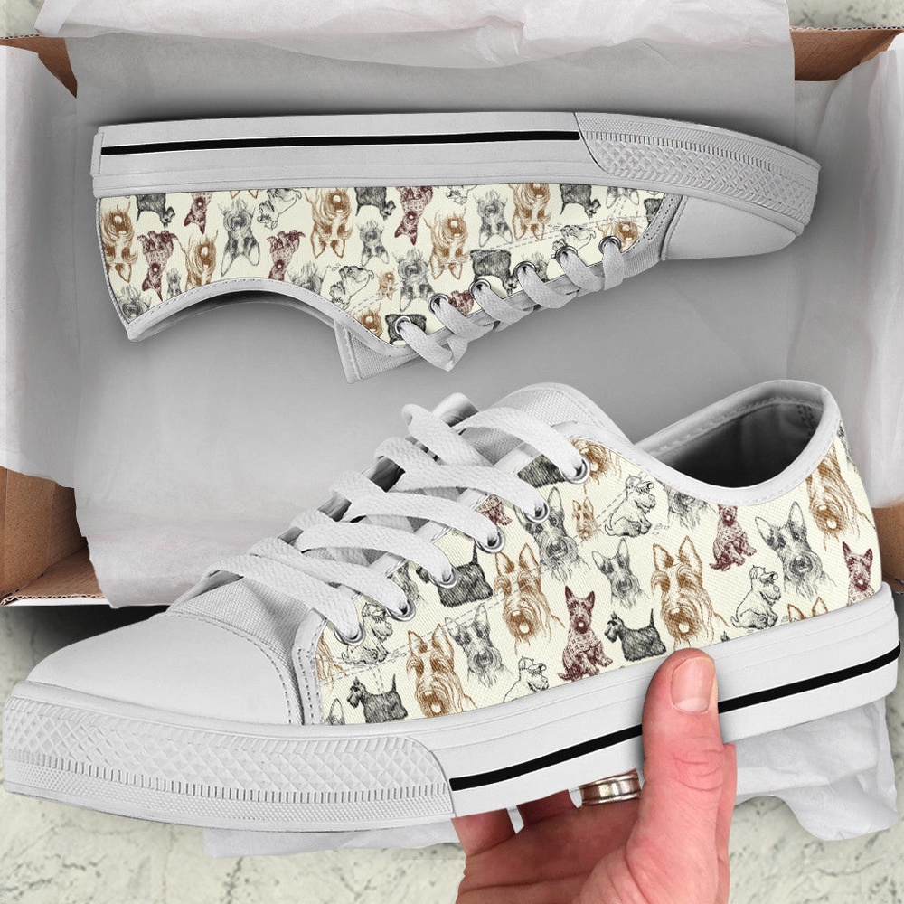 Scottish Terrier Low Top Shoes, Sneaker For Dog Walking, Designer Low Top Shoes, Low Top Sneakers Scottish Terrier Low Top Shoes, Sneaker For Dog Walking, Designer Low Top Shoes, Low Top Sneakers