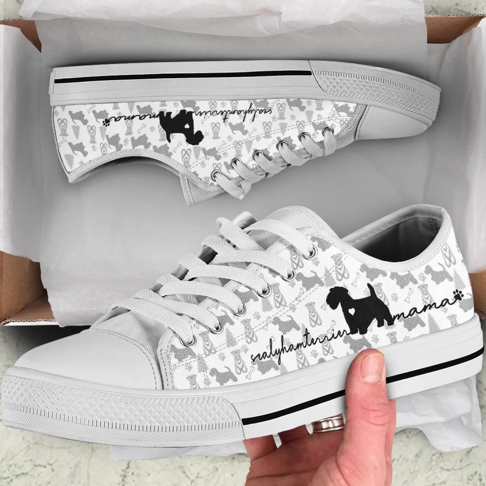 Sealyham Terrier Low Top Shoes, Dog Memorial Gift, Designer Low Top Shoes, Low Top Sneakers