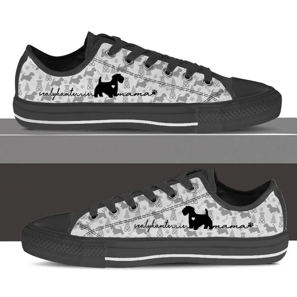 Sealyham Terrier Low Top Shoes, Dog Memorial Gift, Designer Low Top Shoes, Low Top Sneakers