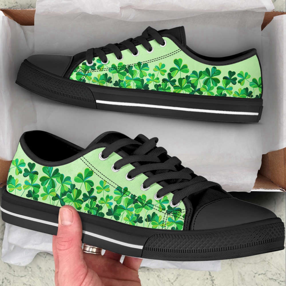 Shamrock Clover Low Top Shoes Fashionable Canvas Print Comfort, Low Top Designer Shoes, Low Top Sneakers Shamrock Clover Low Top Shoes Fashionable Canvas Print Comfort, Low Top Designer Shoes, Low Top Sneakers