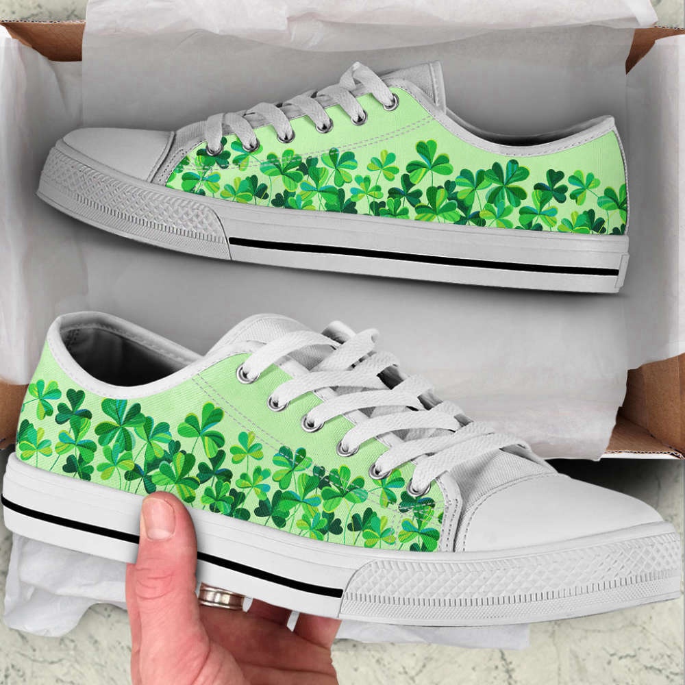 Shamrock Clover Low Top Shoes Fashionable Canvas Print Comfort, Low Top Designer Shoes, Low Top Sneakers Shamrock Clover Low Top Shoes Fashionable Canvas Print Comfort, Low Top Designer Shoes, Low Top Sneakers