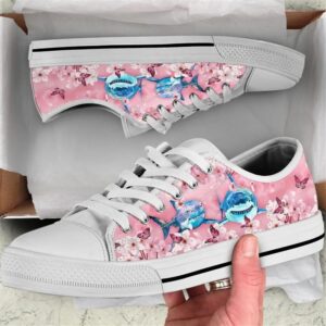 Shark Cherry Blossom Low Top Shoes Low Tops Low Top Sneakers 1 yhcedr.jpg