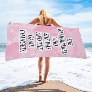 She Remembered Who She Was And The Game Changed Beach Towel Christian Beach Towel Beach Towel 2 hvhtkb.jpg