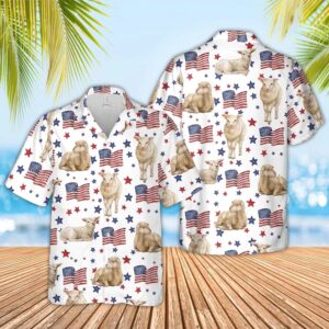 Sheep American Flag Pattern Hawaiian Shirt, 4th…