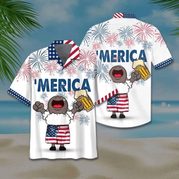 Sheep And Beer Hawaiian Shirt, 4th Of July Hawaiian Shirt, 4th Of July Shirt