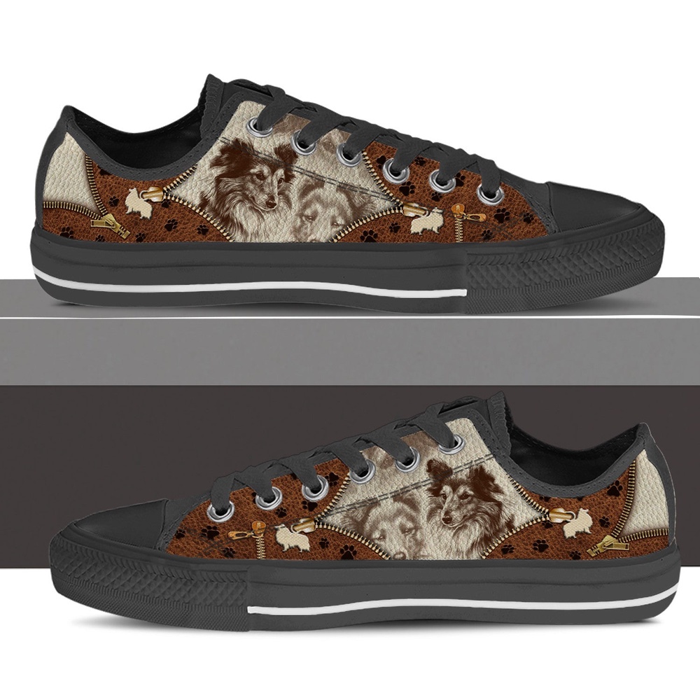 Shetland Sheepdog Low Top Shoes, Designer Low Top Shoes, Low Top Sneakers