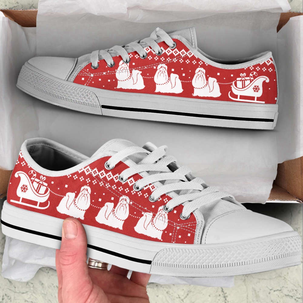 Shih Tzu Dog Christmas Reindeer Gift Car Low Top Shoes Canvas Sneakers, Designer Low Top Shoes, Low Top Sneakers Shih Tzu Dog Christmas Reindeer Gift Car Low Top Shoes Canvas Sneakers, Designer Low Top Shoes, Low Top Sneakers