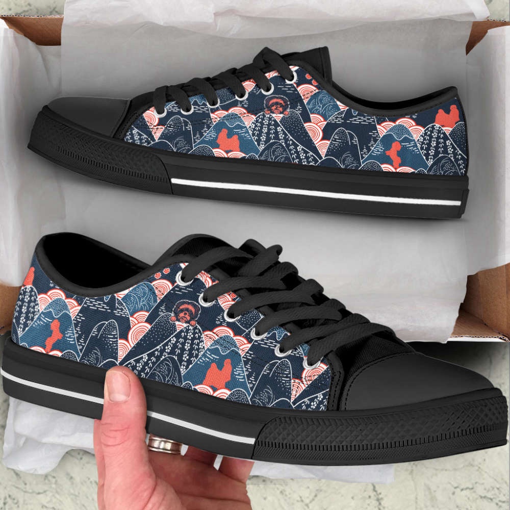 Shih Tzu Dog Oriental Mountains Fabric Pattern Low Top Shoes, Designer Low Top Shoes, Low Top Sneakers Shih Tzu Dog Oriental Mountains Fabric Pattern Low Top Shoes, Designer Low Top Shoes, Low Top Sneakers