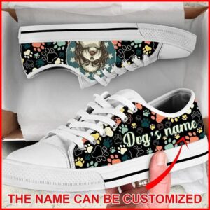 Shih Tzu Dog Paw Pattern Vintage Personalized Canvas Low Top Shoes Designer Low Top Shoes Low Top Sneakers 2 hqerth.jpg