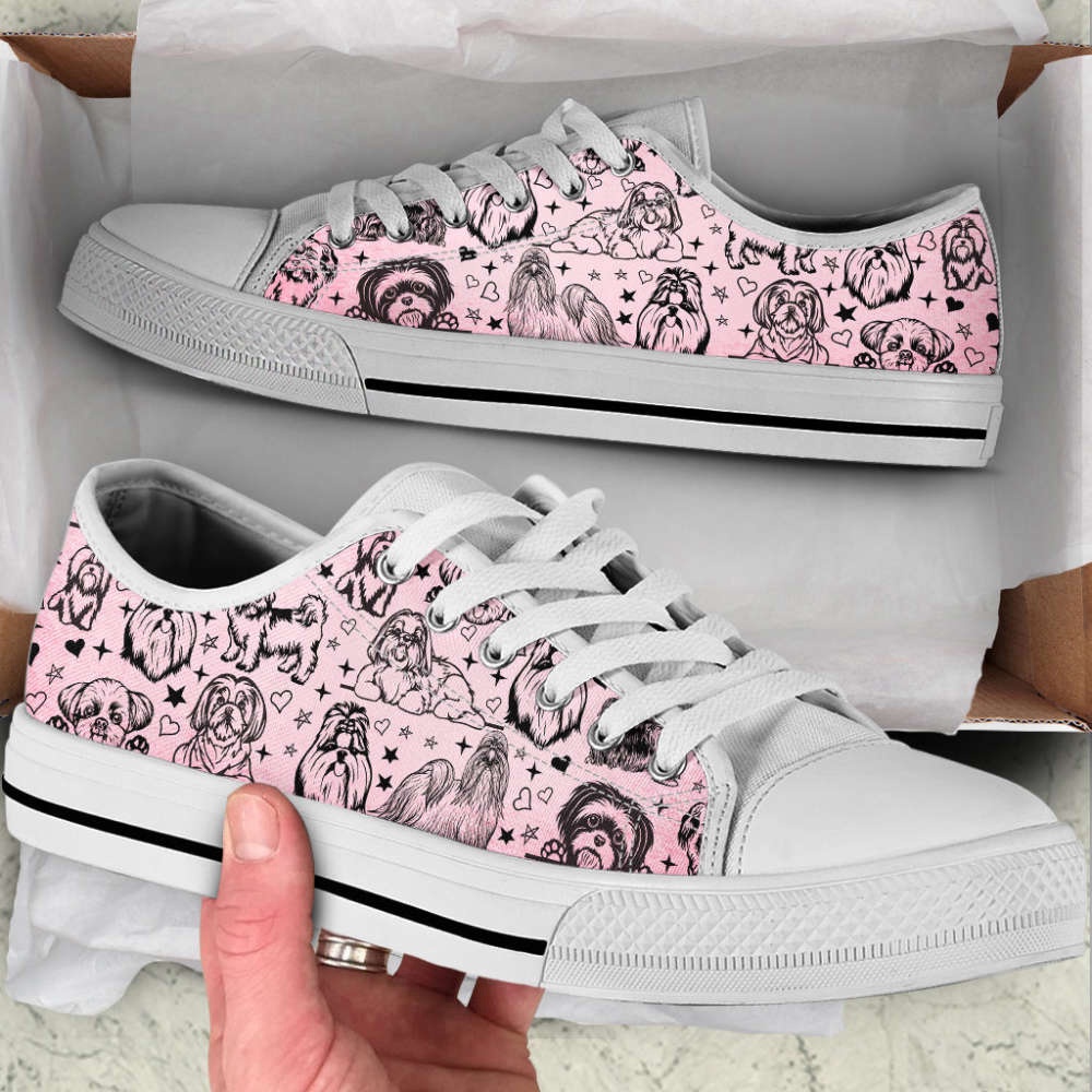 Shih Tzu Dog Peeking Low Top Shoes Canvas Sneakers Casual Shoes, Designer Low Top Shoes, Low Top Sneakers Shih Tzu Dog Peeking Low Top Shoes Canvas Sneakers Casual Shoes, Designer Low Top Shoes, Low Top Sneakers