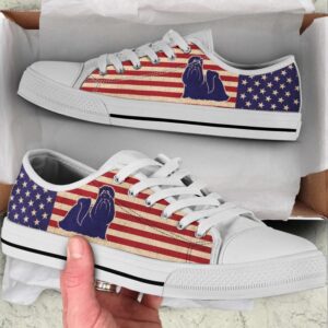 Shih Tzu Dog USA Flag Low Top…