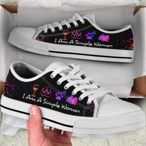 Simple Woman Low Top Shoes Canvas Print Low Top Designer Shoes Low Top Sneakers 2 vifwoa.jpg