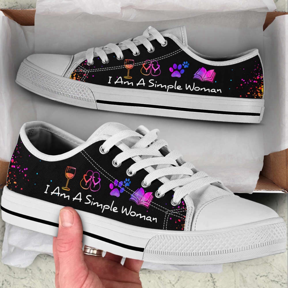 Simple Woman Low Top Shoes Canvas Print, Low Top Designer Shoes, Low Top Sneakers