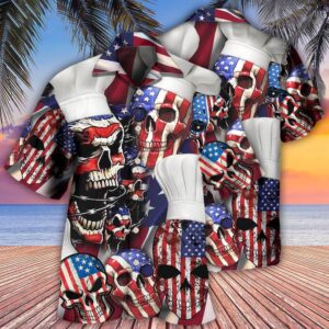Skull Chef America Independence Day Hawaiian Shirt,…