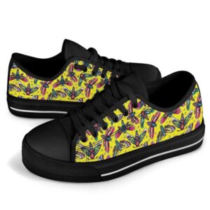 Skull Moths Yellow Canvas Low Top Shoes Low Top Designer Shoes Low Top Sneakers 3 fijeez.jpg