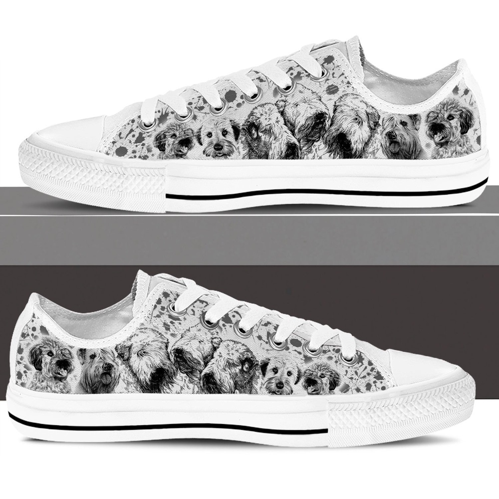 Soft Coated Wheaten Terrier Low Top Shoes, Lowtop Casual Shoes Gift For Adults, Designer Low Top Shoes, Low Top Sneakers
