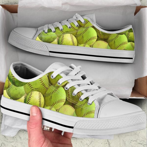 Softball Background Low Top Shoes, Low Top Sneakers, Sneakers Low Top